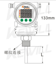 RTFM數(shù)顯射頻導納物位變送器尺寸圖